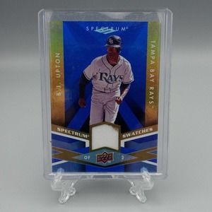 BJ Upton 2009 UD Spectrum Swatches Jersey Baseball Card